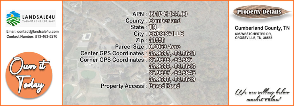 SFR land for sale in crossville tn, Cumberland County, tennessee