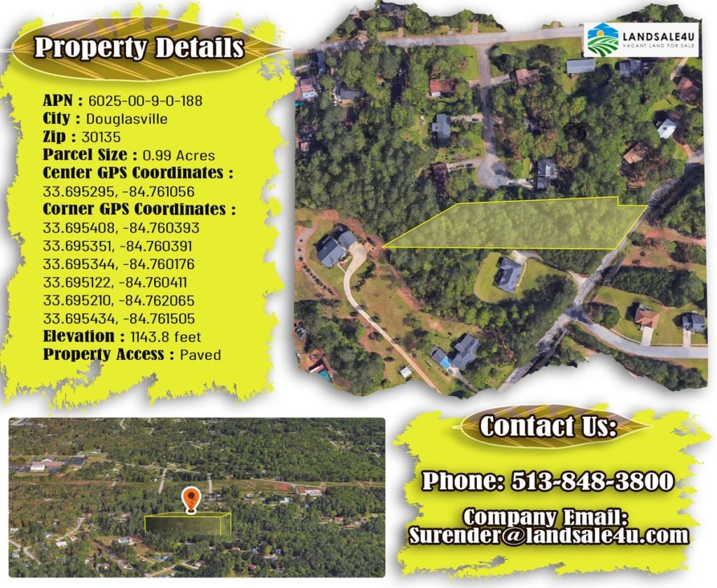 large 7 Prime Residential Lot in Douglasville, GA – 0.99 Acres of Opportunity!