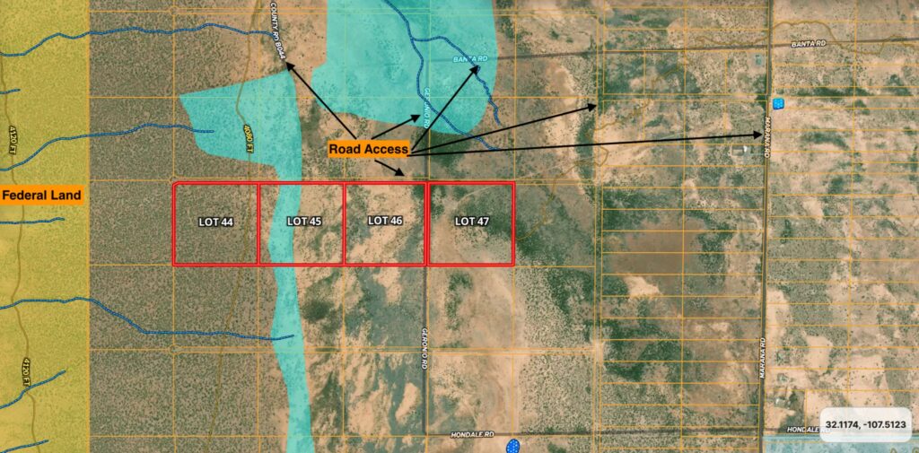 federal lot nearby plus one lot has even flood plain max2560 40acre Off-Grid Desert Parcel(s) in Deming, NM